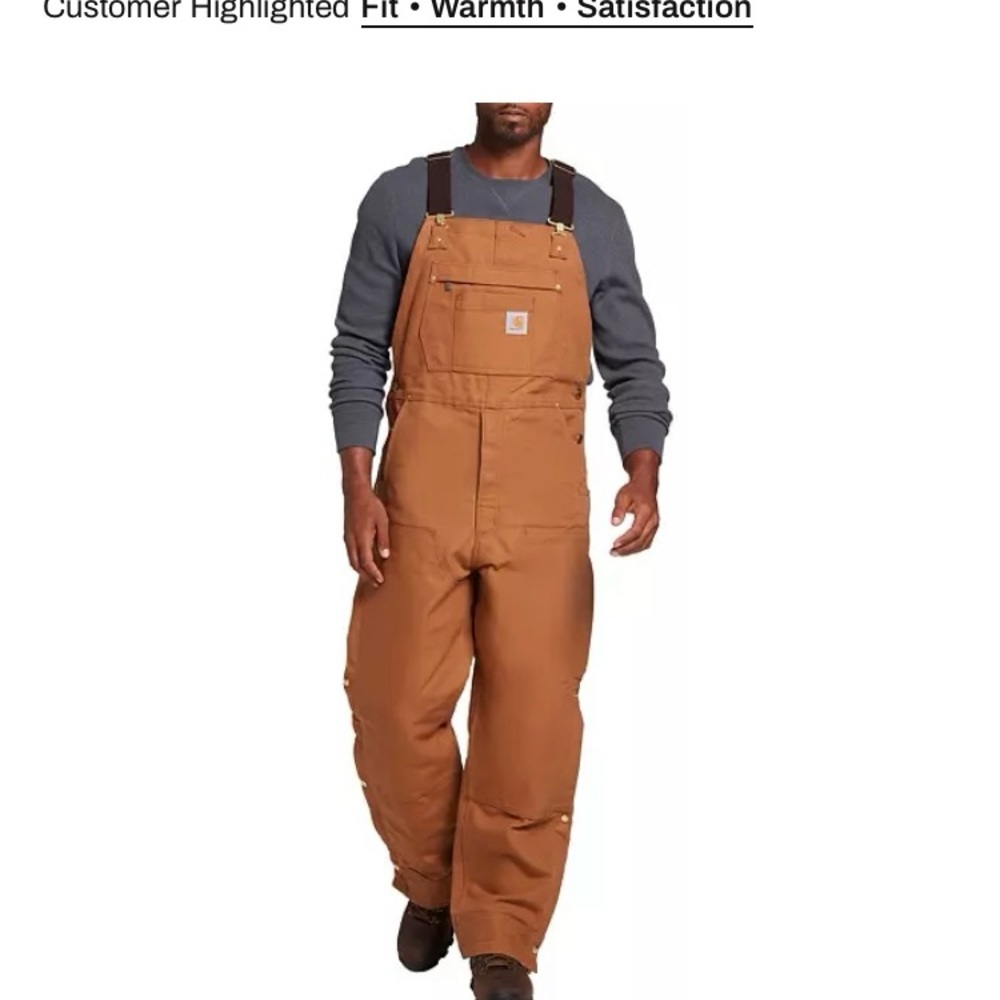*NEW*Carhartt Tan Bib Overalls brown men’s short 3XL Coveralls